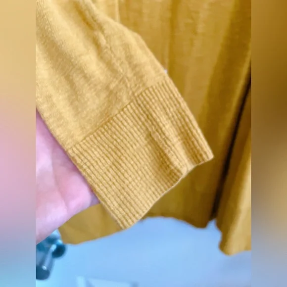 Madewell S summer ryder cardigan slouchy sweater long sleeve mustard cotton - Picture 7 of 11